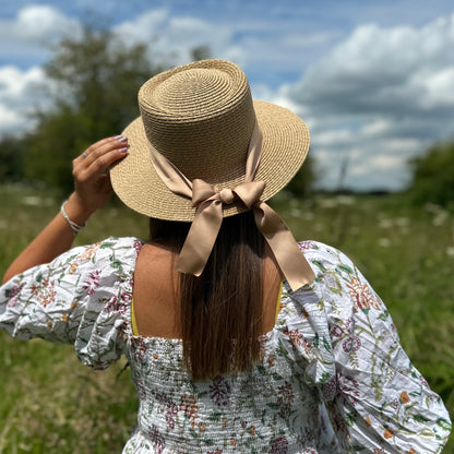 Straw Summer Boater Hat