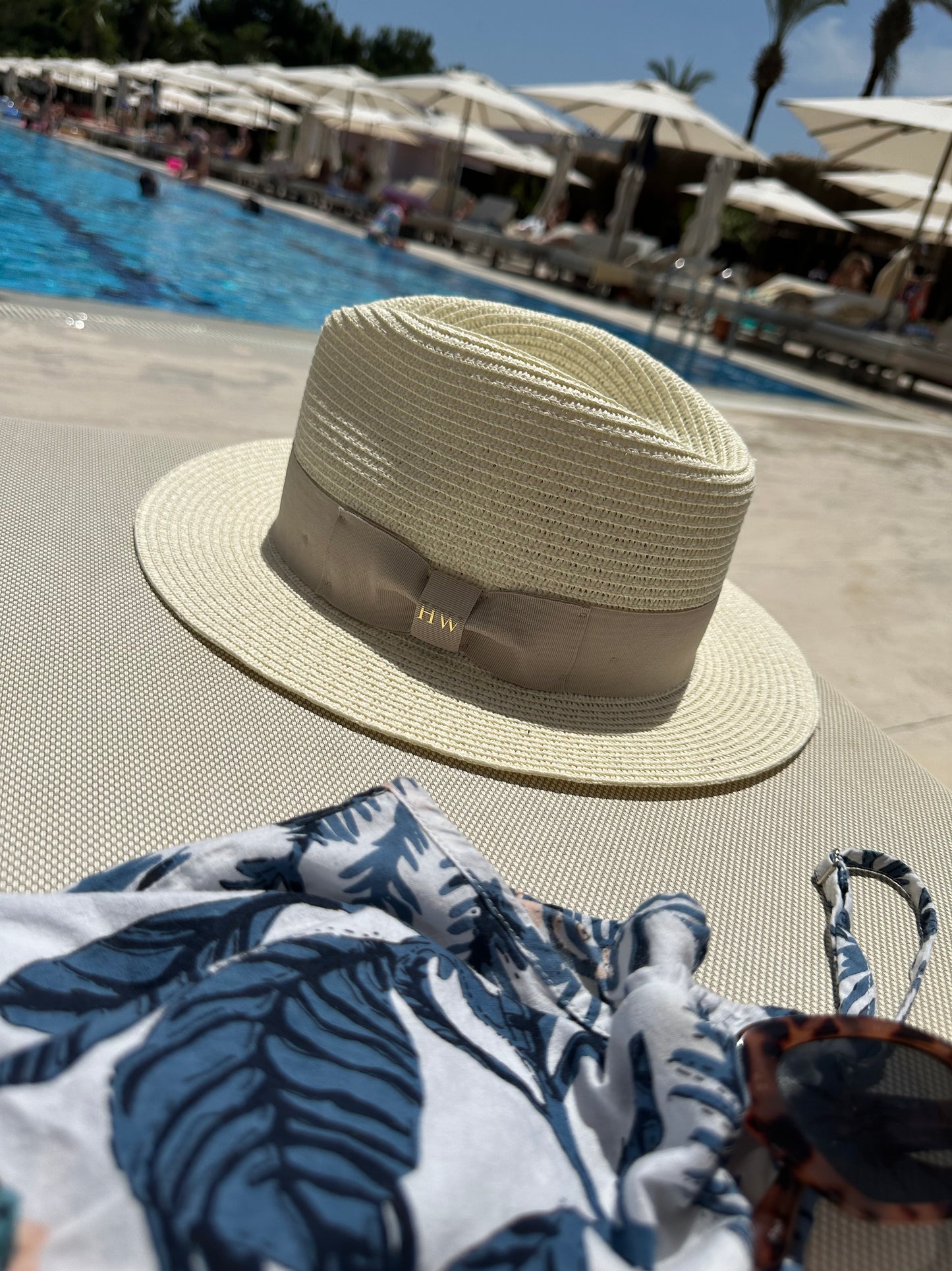 Personalised Summer  Straw Fedora Hat