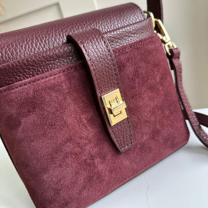 Fin Suede Personalised Leather Crossbody Bag