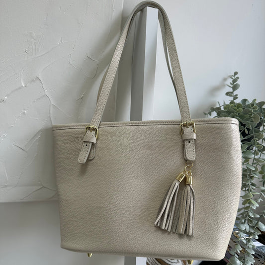 SAMPLE  Personalised Leather Tote tassel charm bag