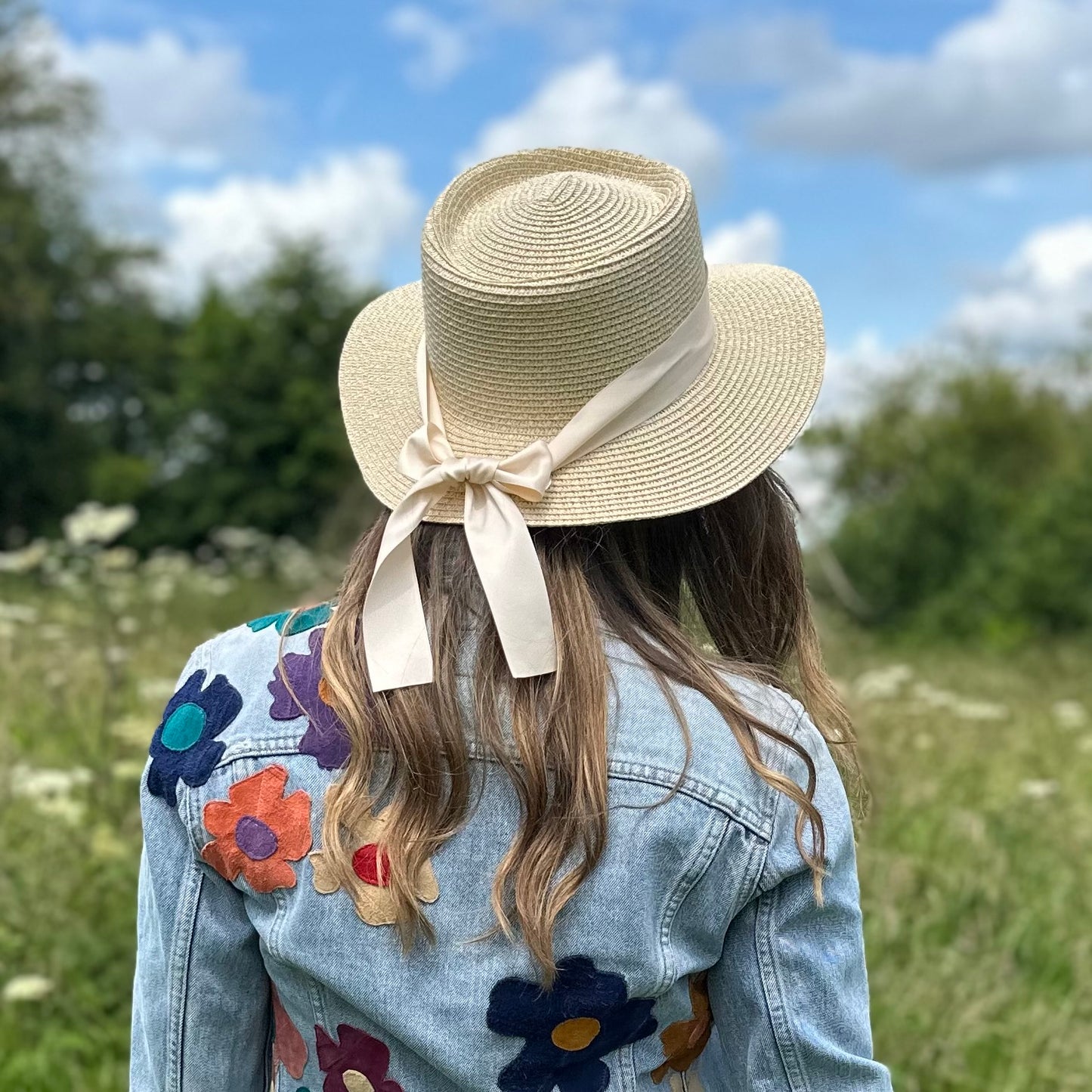 Straw Summer Boater Hat