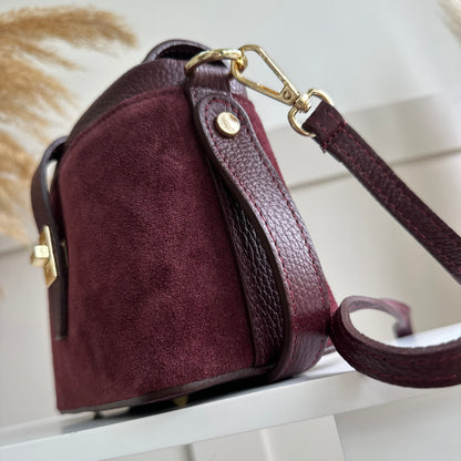 Fin Suede Personalised Leather Crossbody Bag