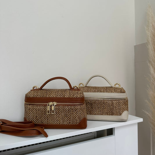 Raffia Top Handle mini Bag