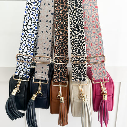 Leopard Print Woven Replacement Bag Straps