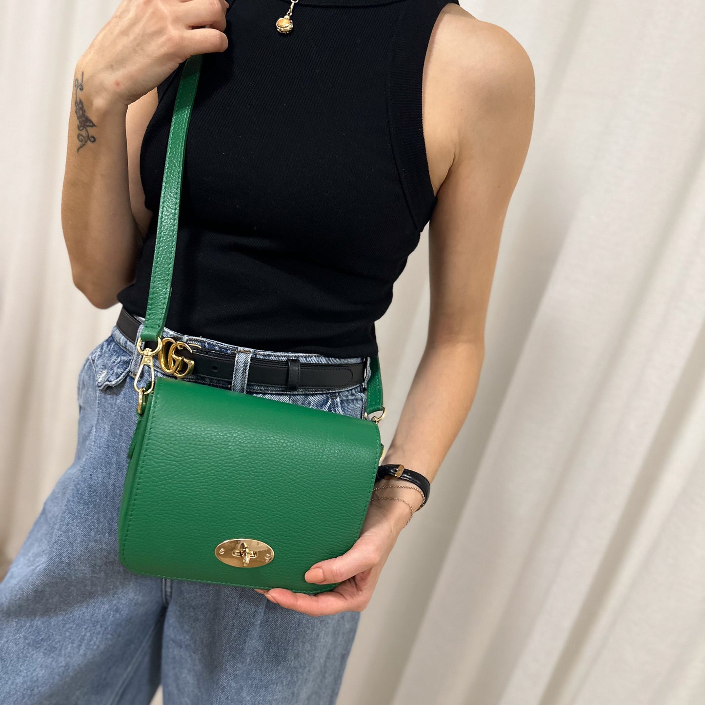 Margot Leather Satchel Crossbody Bag