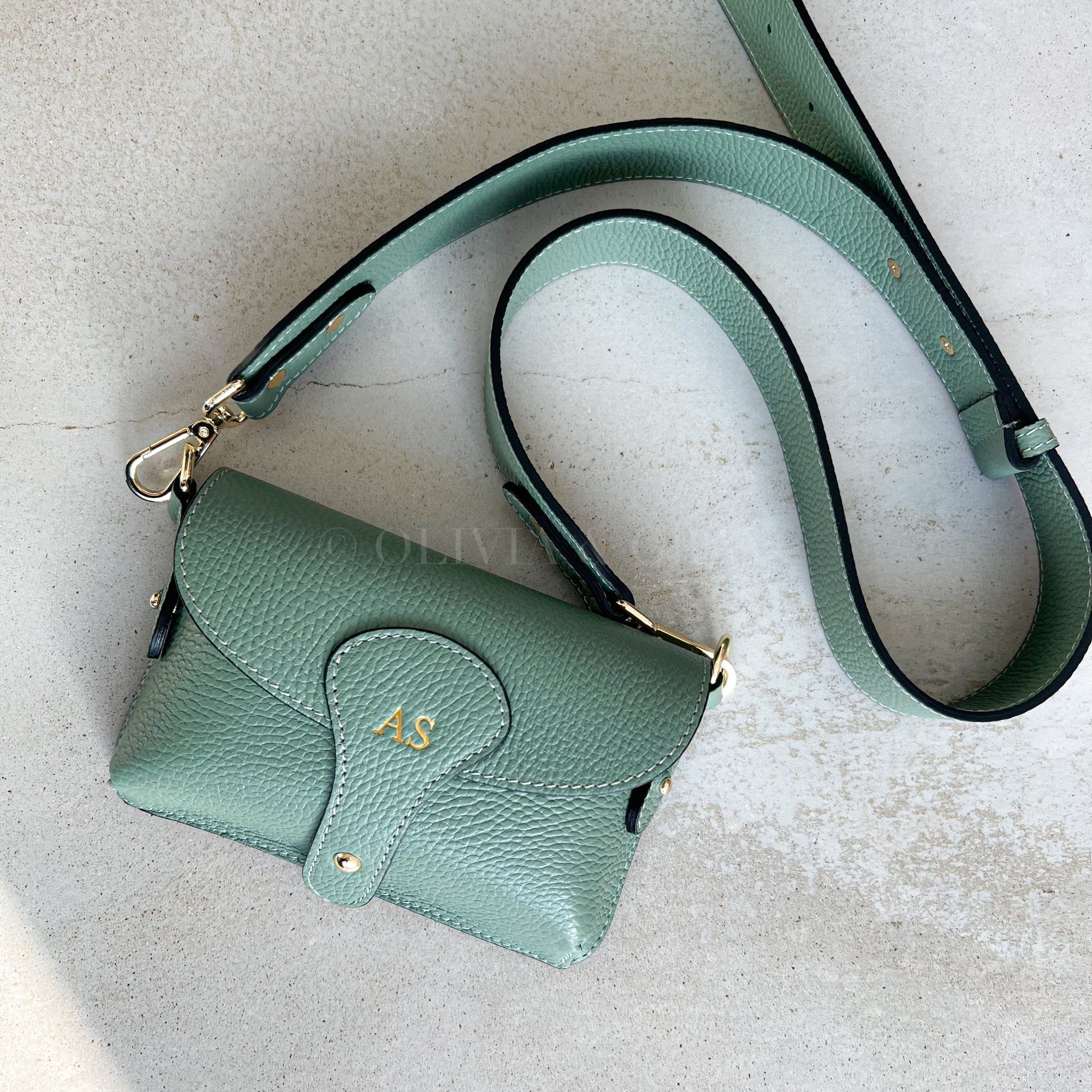 Olive green clearance leather crossbody bag