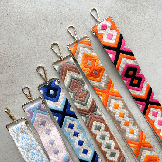 Aztec Pattern Detachable Bag Straps - OLIVIA AND GRAY LTD