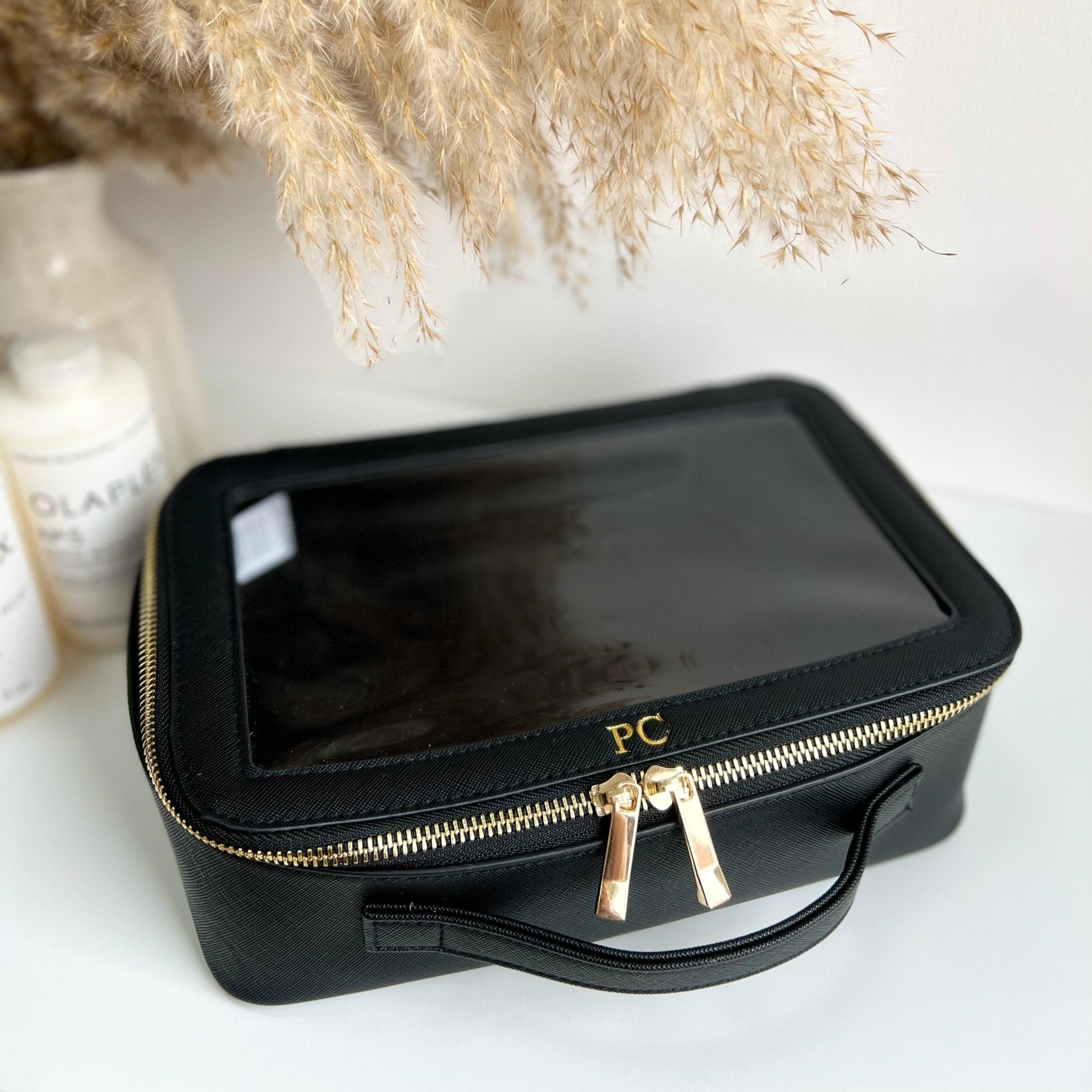 Personalised Top Handle Clear Travel Cosmetic Case